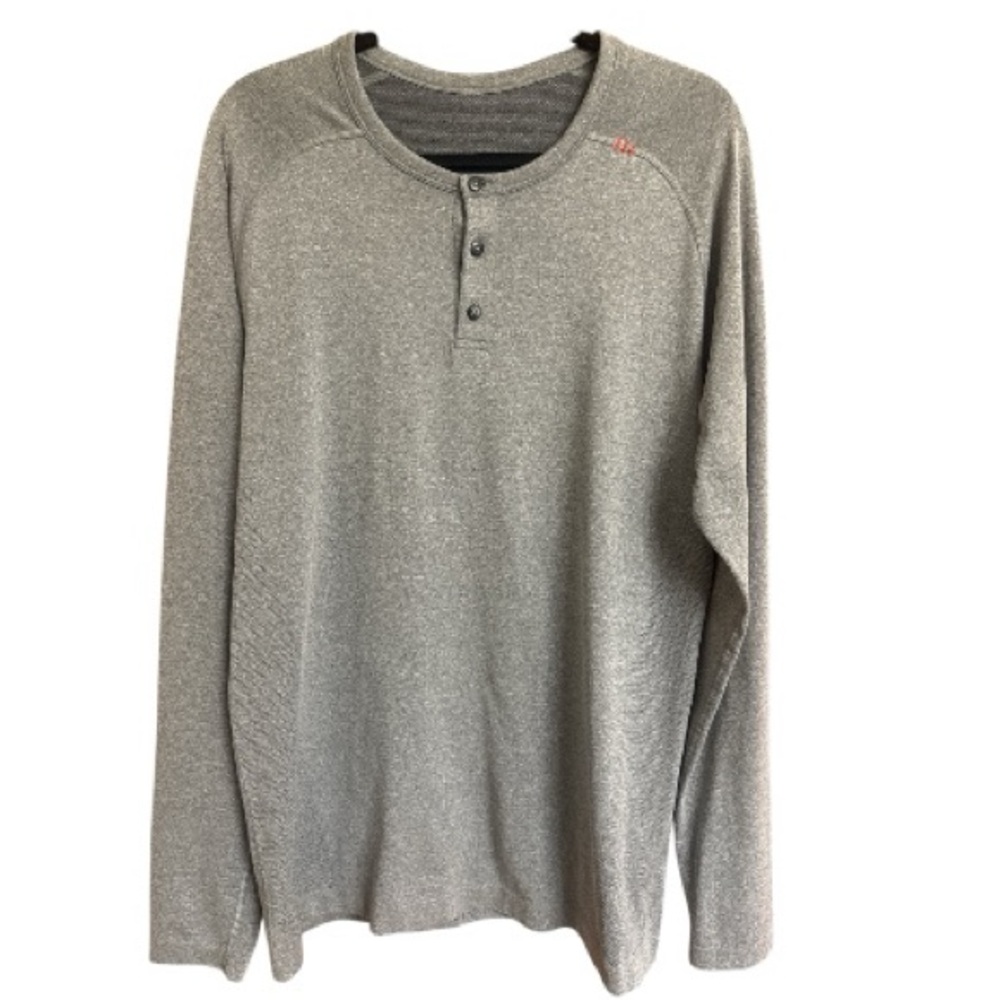 Lululemon Metal Vent Tech Long Sleeve Henley Gray Men’s Lightweight Gym Large